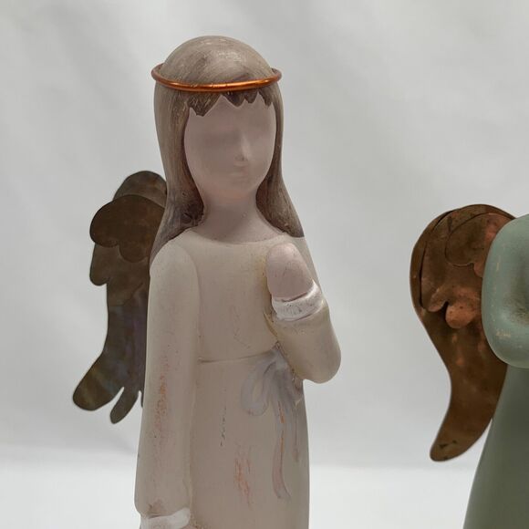 Mindsprings Angels Copper Wings Holding a White Dove 2002 2005 Figurines Basket - Picture 3 of 9
